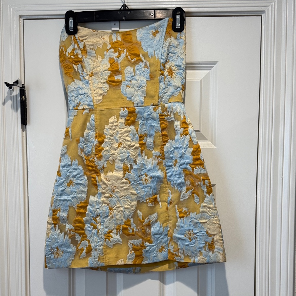 Showpo Yellow and Blue Floral Dress